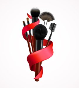 Realistic Make Up Brushes Composition